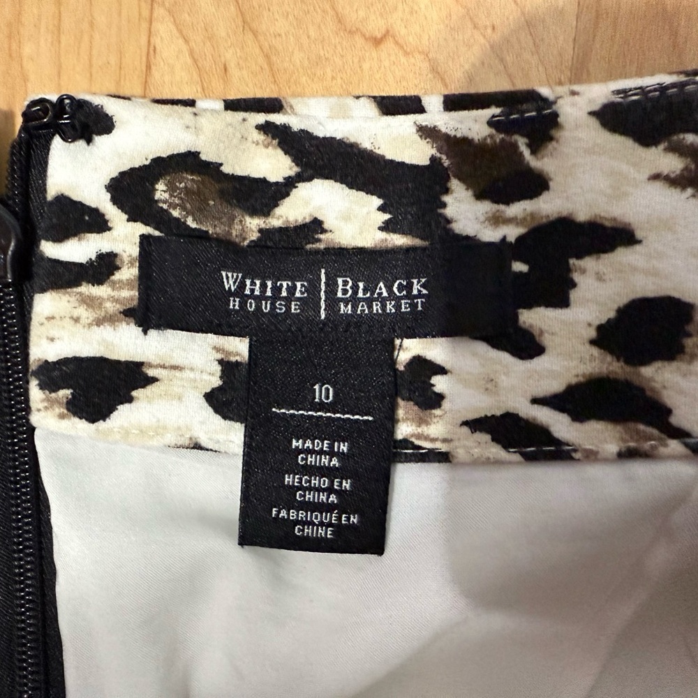 White House Black Market Women’s Animal Print Pencil Skirt Size 10 - Picture 6 of 8